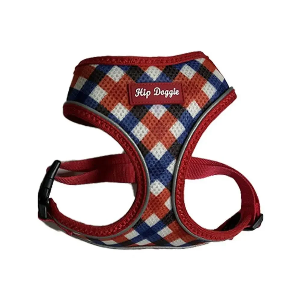 Ultra Comfort Reflective Harness Vest - Red/Navy Check